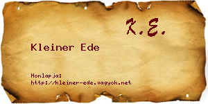 Kleiner Ede névjegykártya